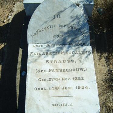 STRAUSS Elisabeth Magdalena nee PANSEGROUW 1852-1924