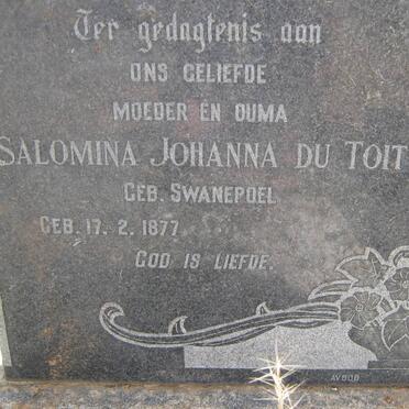 TOIT Salomina Johanna, du nee SWANEPOEL 1877-