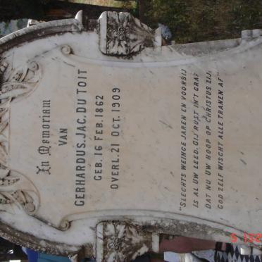 TOIT Gerhardus Jac, du 1862-1909