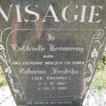 VISAGIE Catharina Frederika nee ERASMUS 1912-1990
