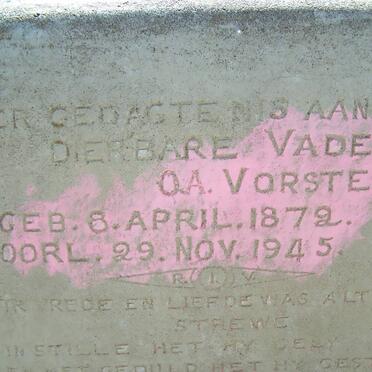 VORSTER O.A. 1879-1945
