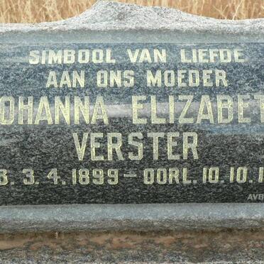 VERSTER Johanna Elizabeth 1899-1960