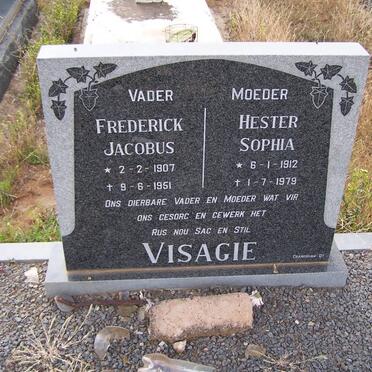 VISAGIE Frederick Jacobus 1907-1951 &amp; Hester Sophia 1912-1979
