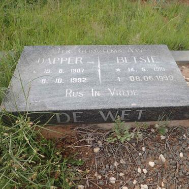 WET Dapper, de 1907-1992 &amp; Betsie 1910-1999