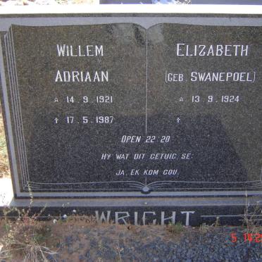 WRIGHT Willem Adriaan 1921-1987 &amp; Elizabeth SWANEPOEL 1924-