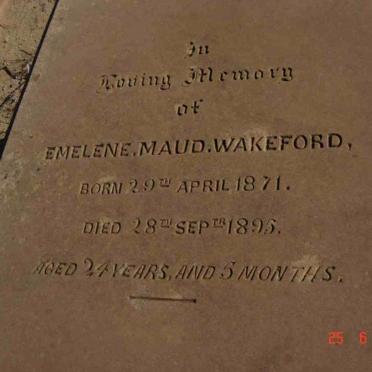 WAKEFORD Emelene Maud 1871-1895