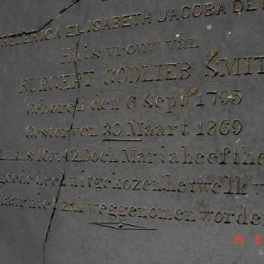 SMIT Burgert Godlieb 1794-1866 &amp; Frederica Elisabeth Jacoba DE BEER 1795-1869