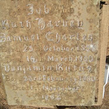 HARVEY Ruth -1862 :: HARVEY Samuel Charles 1858-1859 :: HARVEY Benjamin Rufus 1860-1862