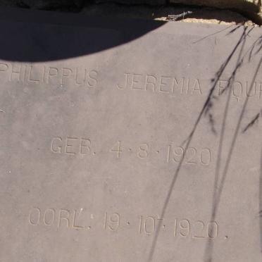 FOURIE Philippus Jeremia 1920-1920