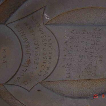 PLESSIS Paulus Johannes, du 1881-1891 :: DU PLESSIS Elsie Susanna 1883-1891