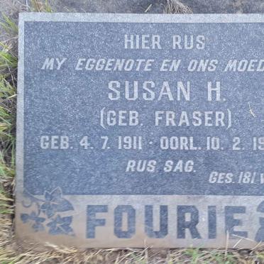 FOURIE Susan H. nee FRASER 1911-1968