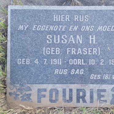 FOURIE Susan H. nee FRASER 1911-1968