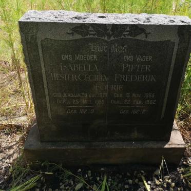 FOURIE Pieter Frederik 1865-1952 &amp; Isabella Hester Cecilia JORDAAN 1870-1959