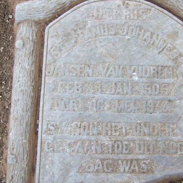 VUUREN Stephanus Johannes. Jansen van 1905-1936