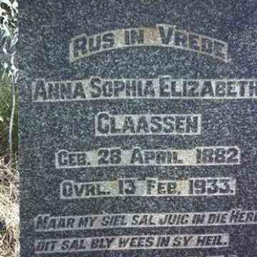 CLAASSEN Anna Sophia Elizabeth 1882-1933