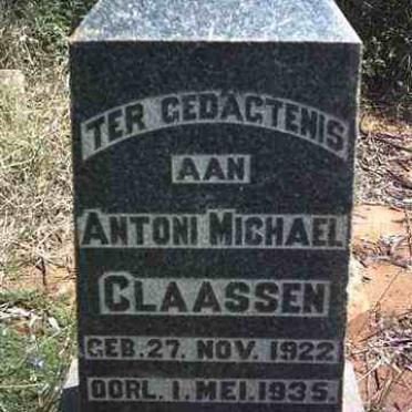 CLAASSEN Antoni Michael 1922-1935