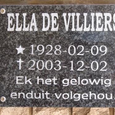 VILLIERS Ella, de 1928-2003