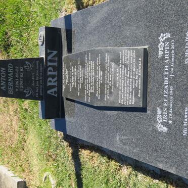 ARPIN Iris Elizabeth 1940-2013 :: ARPIN Anton Bernard 1961-2007