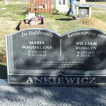 ANKIEWICZ William Rosslyn 1937-2017 &amp; Maria Magdalena 1941-2015