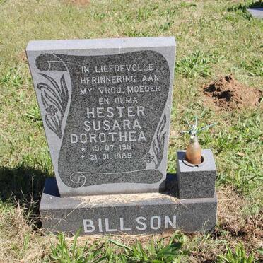 BILLSON Hester Susara Dorothea 1911-1989