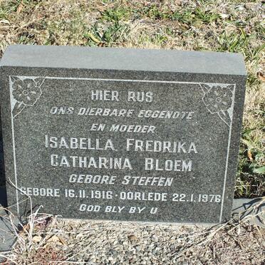 BLOEM Isabella Fredrika Catharina nee STEFFEN 1916-1976