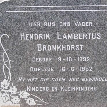BRONKHORST Hendrik Lambertus 1892-1962