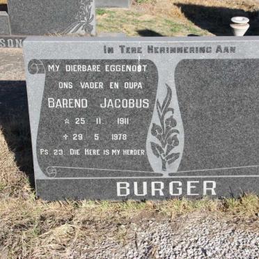 BURGER Barend Jacobus 1911-1978