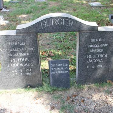 BURGER Petrus Lodewikus 1914-1969 &amp; Frederica Jacoba 1916-