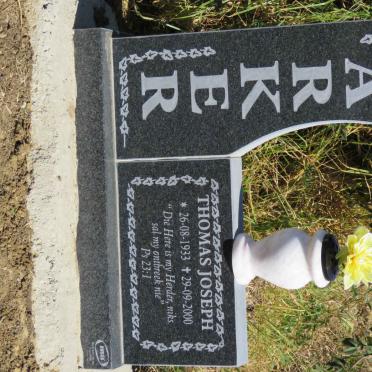 BARKER Thomas Joseph 1933-2000 &amp; Maria Susanna 1938-2011