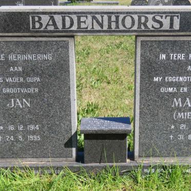 BADENHORST Jan 1914-1995 &amp; Maria 1919-1988