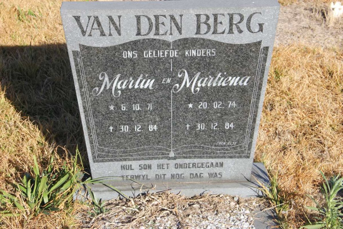 BERG Martin, van den 1971-1984 :: VAN DEN BERG Martiena 1974-1984