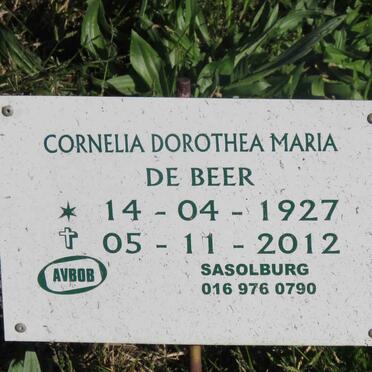 BEER Cornelia Dorothea Maria, de 1927-2012