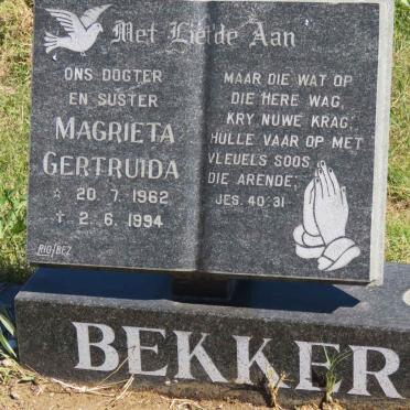 BEKKER Magrieta Gertruida 1962-1994
