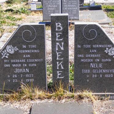 BENEKE Johan 1937-1987 &amp; Nelie GELDENHUYS 1925-