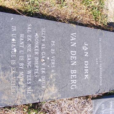 BERG Jan Dirk, van den 1923-2005 &amp; Anna Frances 1932-2008