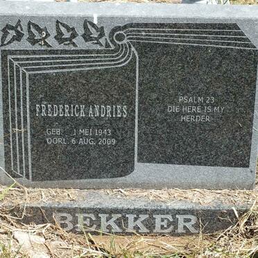 BEKKER Frederick Andries 1943-2009