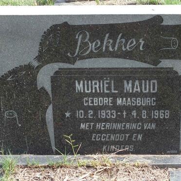 BEKKER Muriël Maud nee MAASBURG 1933-1968