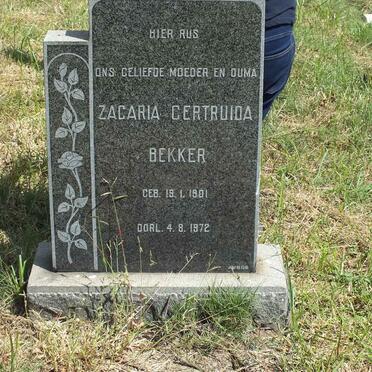 BEKKER Zagaria Gertruida 1901-1972