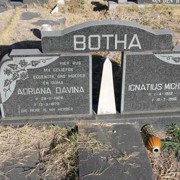 BOTHA Ignatius Michael 1922-1996 &amp; Adriana Davina 1928-1979