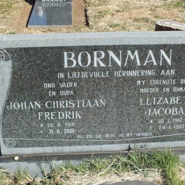 BORNMAN Johan Christiaan Fredrik 1910-2001 &amp; Elizabeth Jacoba 1916-1993