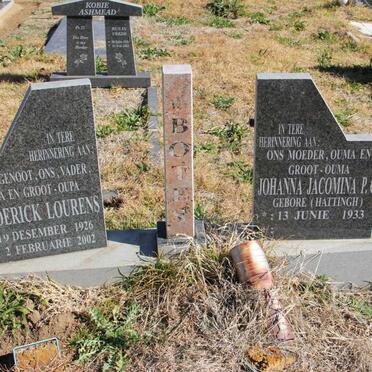 BOTES Frederick Lourens 1926-2002 &amp; Johanna Jacomina P.C. HATTINGH 1933-
