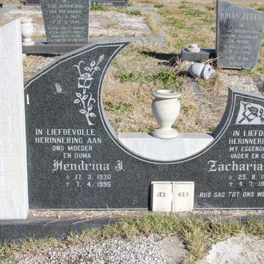 BOSHOFF Zacharias A.S. 1926-1992 &amp; Hendrina J. 1930-1995