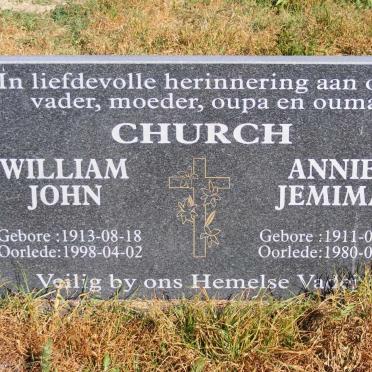 CHURCH William John 1913-1998 &amp; Annie Jemima 1911-1980