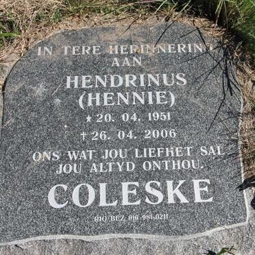 COLESKE Hendrinus 1951-2006