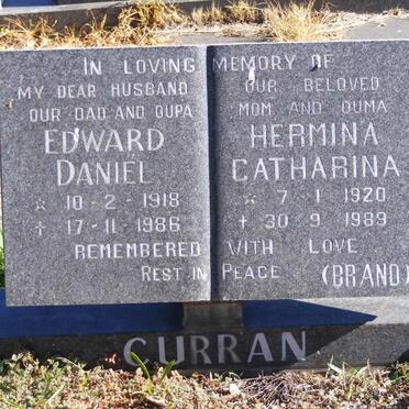 CURRAN Edward Daniel 1918-1986 &amp; Hermina Catharina BRAND 1920-1989