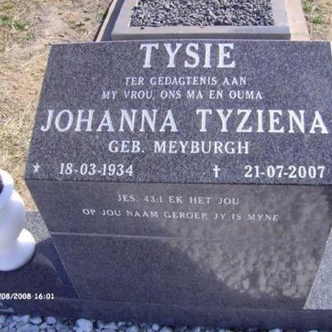 COETSEE Johanna Tyziena nee MEYBURGH 1934-2007