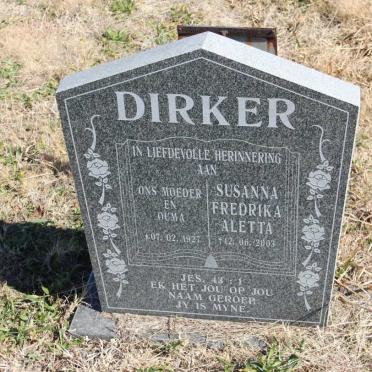 DIRKER Susanna Fredrika Aletta 1927-2003