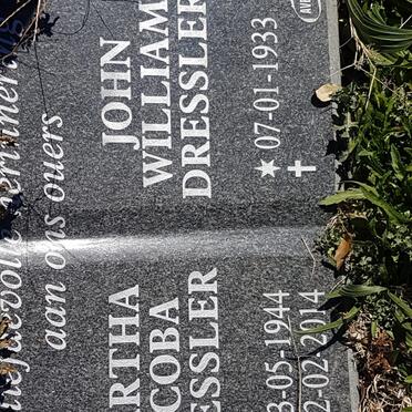 DRESSLER John William 1933- &amp; Martha Jacoba 1944-2014