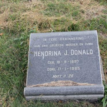 DONALD Hendrina J. 1897-1965