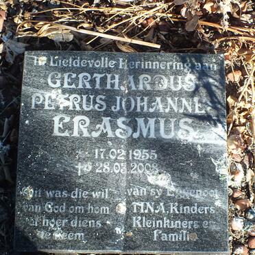 ERASMUS Gerthardus Petrus Johannes 1955-2008